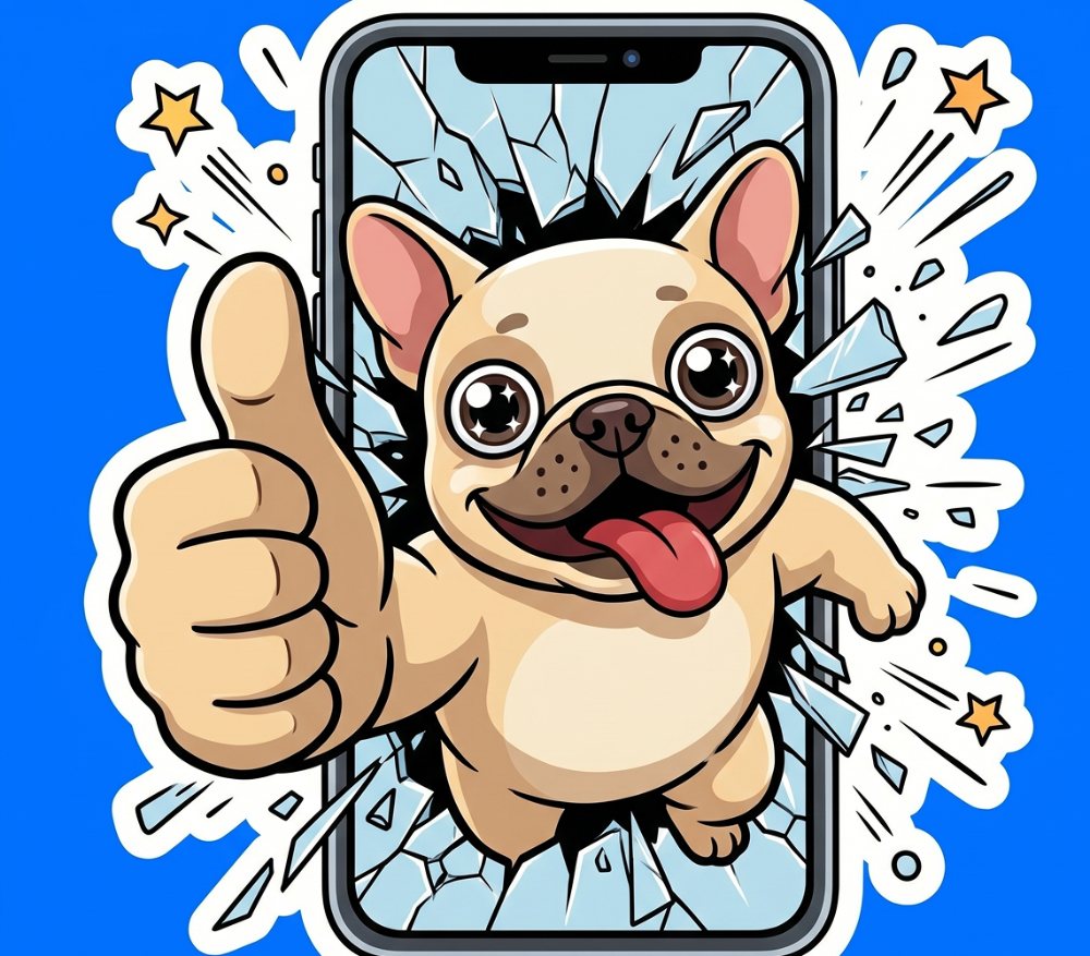 uppy bursting out of a phone